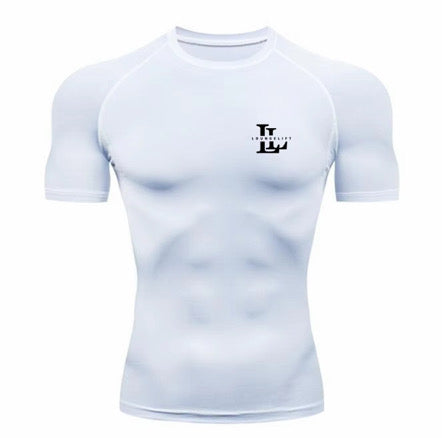 Unisex Compression Tshirt. Tight fitting, breathable, quick dry, 4 way stretch